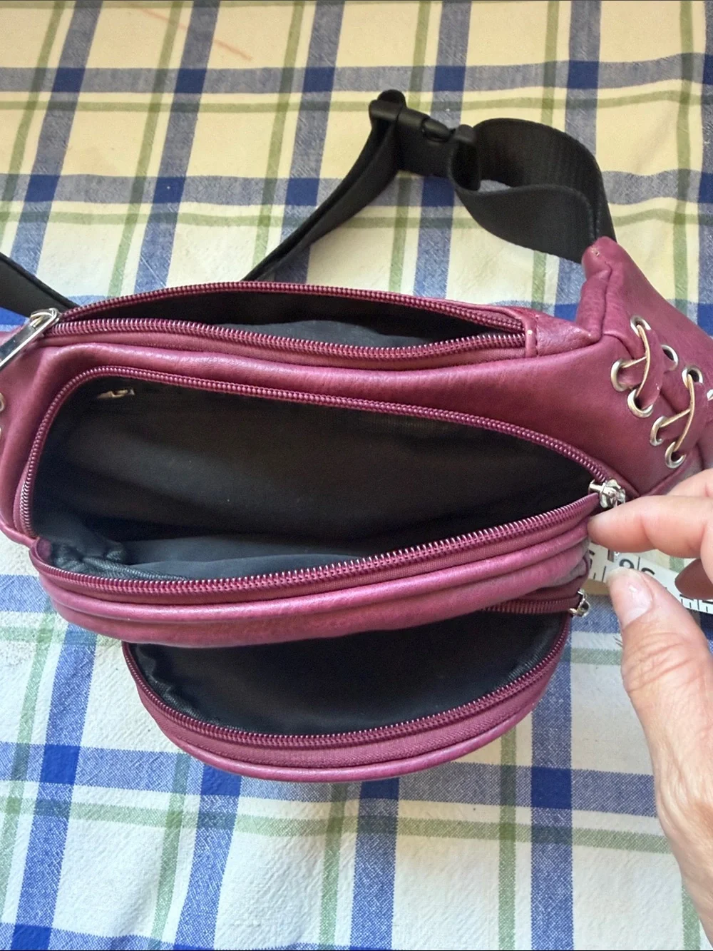 N/A burgundy leather